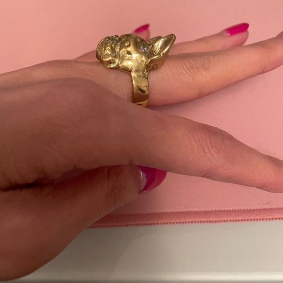 **Frenchie Lovers!** Gold brass French Bulldog ring - Picture 6 of 12